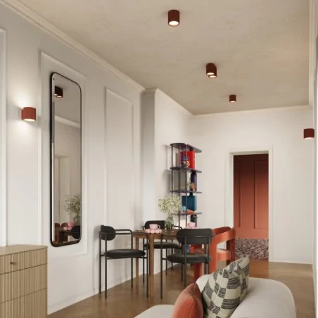 Oswietlenie-sufitowe - plafon sufitowy lampa podwójna aura 2 ochra czerwona gu10 sollux sl.1800 