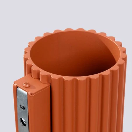 Kinkiety-lazienkowe - kinkiet ścienny tuba na ścianę karbowane aura ochra czerwona g9 sollux sl.1801 