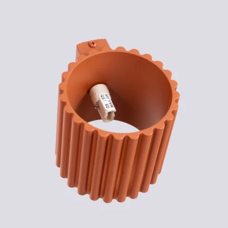 Kinkiety-lazienkowe - kinkiet ścienny tuba na ścianę karbowane aura ochra czerwona g9 sollux sl.1801 