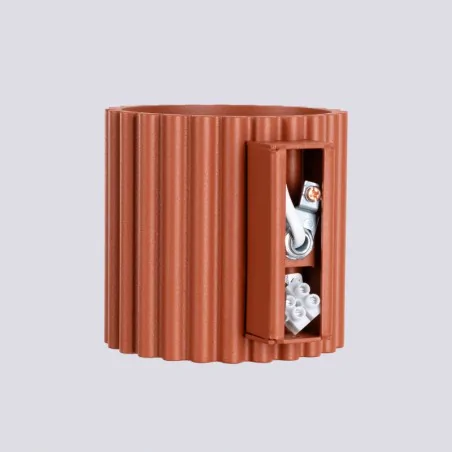 Kinkiety-lazienkowe - kinkiet ścienny tuba na ścianę karbowane aura ochra czerwona g9 sollux sl.1801 