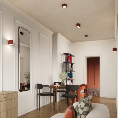 Oswietlenie-sufitowe - plafon aura 1 tuba krótka natynkowa sufitowa ochra czerwona gx53 sollux sl.1802 