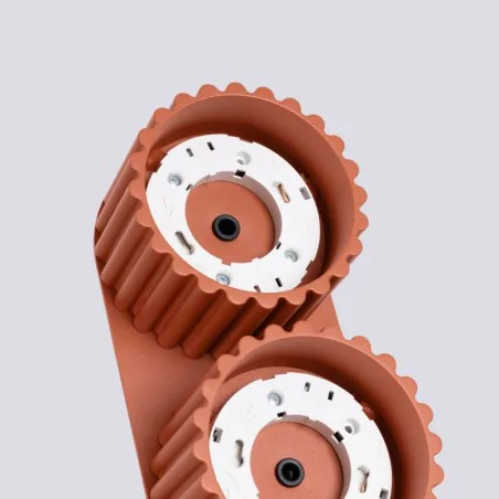 Oswietlenie-sufitowe - plafon aura 2 ochra czerwona oprawa sufitowa podwójna gx53 sollux sl.1803 