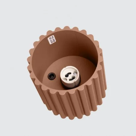 Oswietlenie-sufitowe - plafon aura 1 tuba sufitowa krótka karbowana mocca gu10 sollux sl.1804 