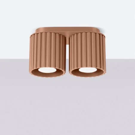 Oswietlenie-sufitowe - plafon aura 2 mocca spot sufitowy lampa podwójna gu10 sollux sl.1805 