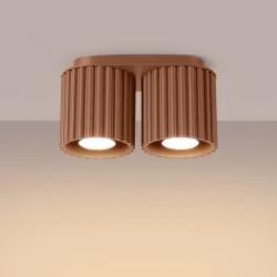 Oswietlenie-sufitowe - plafon aura 2 mocca spot sufitowy lampa podwójna gu10 sollux sl.1805 