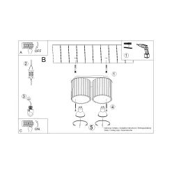 Oswietlenie-sufitowe - plafon aura 2 mocca spot sufitowy lampa podwójna gu10 sollux sl.1805 
