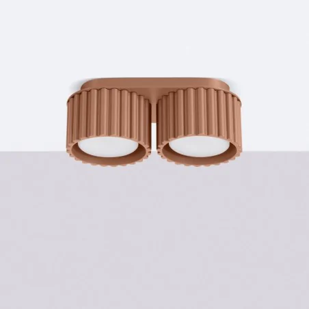 Oswietlenie-sufitowe - plafon aura 2 mocca lampa sufitowa spot podwójny brązowy gx53 sollux sl.1808 