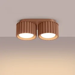 Oswietlenie-sufitowe - plafon aura 2 mocca lampa sufitowa spot podwójny brązowy gx53 sollux sl.1808 