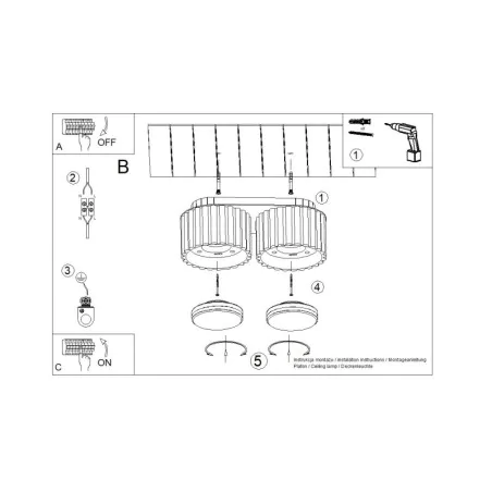 Oswietlenie-sufitowe - plafon aura 2 mocca lampa sufitowa spot podwójny brązowy gx53 sollux sl.1808 