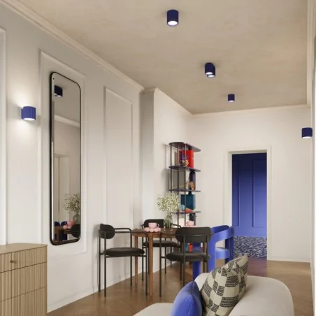 Oswietlenie-sufitowe - oprawa sufitowa lampa podwójna karbowany klosz ultramaryna aura sl1810 sollux 