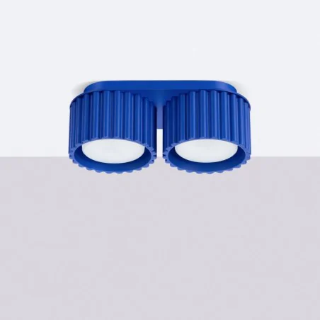 Oswietlenie-sufitowe - oprawa sufitowa podwójna ultramaryna karbowana aura 2 sl.1813 sollux 