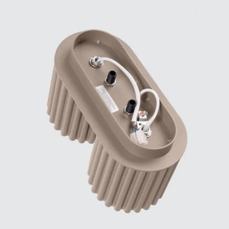 Oswietlenie-sufitowe - oprawa sufitowa karbowana podwójna plafon kolor taupe aura sl.1815 sollux 