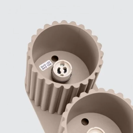 Oswietlenie-sufitowe - oprawa sufitowa karbowana podwójna plafon kolor taupe aura sl.1815 sollux 