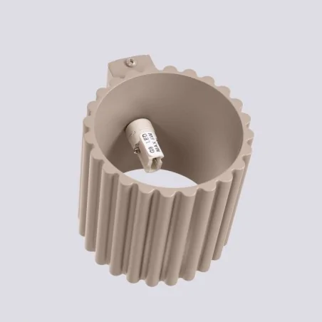 Kinkiety-do-salonu - kinkiet ścienny wewnętrzny z karbowanym kloszem taupe aura sl.1816 sollux 