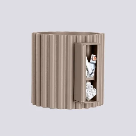 Kinkiety-do-salonu - kinkiet ścienny wewnętrzny z karbowanym kloszem taupe aura sl.1816 sollux 