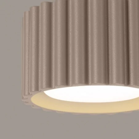 Oswietlenie-sufitowe - oczko sufitowe plafon z karbowanym kloszem w kolorze taupe aura sl.1817 sollux 