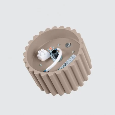 Oswietlenie-sufitowe - oczko sufitowe plafon z karbowanym kloszem w kolorze taupe aura sl.1817 sollux 