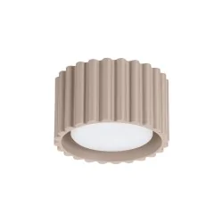 Oswietlenie-sufitowe - oczko sufitowe plafon z karbowanym kloszem w kolorze taupe aura sl.1817 sollux