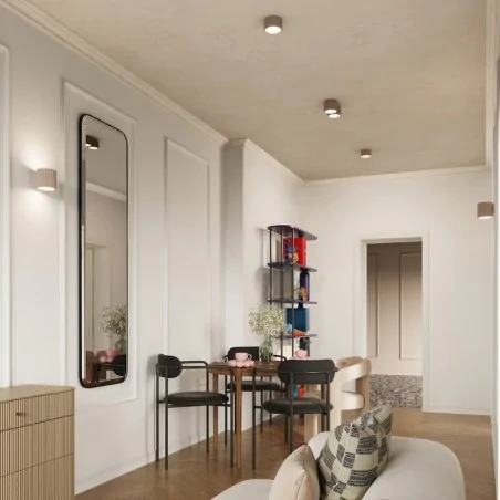 Oswietlenie-sufitowe - oprawa sufitowa podwójna karbowana taupe plafon aura sl.1818 sollux 