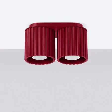 Oswietlenie-sufitowe - plafon  podwójny listwa oświetleniowa aura 2 burgund gu10 sollux sl.1820 