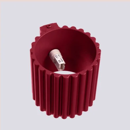 Kinkiety-do-salonu - kinkiet tuba oprawa ścienna karbowana lampa aura burgund g9 sollux sl.1821 