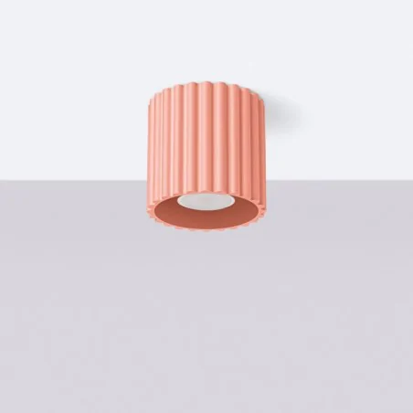 Oswietlenie-sufitowe - tuba sufitowa plafon aura 1 brzoskwiniowy oprawa gu10 sollux sl.1824 