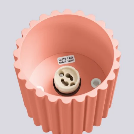 Oswietlenie-sufitowe - tuba sufitowa plafon aura 1 brzoskwiniowy oprawa gu10 sollux sl.1824 