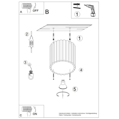 Oswietlenie-sufitowe - tuba sufitowa plafon aura 1 brzoskwiniowy oprawa gu10 sollux sl.1824 