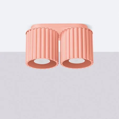 Oswietlenie-sufitowe - lampa sufitowa podwójna plafon aura 2 brzoskwiniowy 2xgu10 sollux sl.1825 