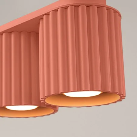 Oswietlenie-sufitowe - lampa sufitowa podwójna plafon aura 2 brzoskwiniowy 2xgu10 sollux sl.1825 