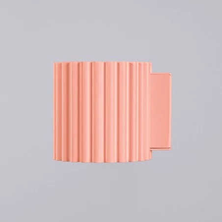 Kinkiety-do-salonu - kinkiet brzoskwiniowy tuba karbowana aura lampa ścienna g9 sollux sl.1826 