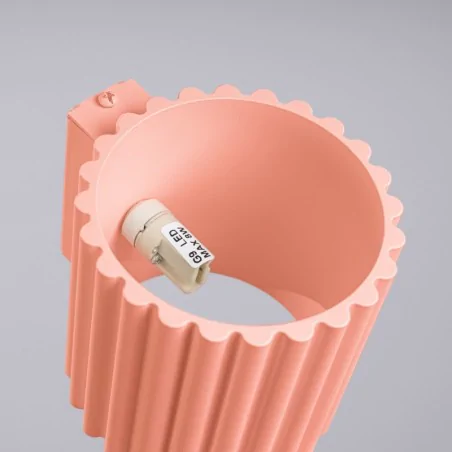 Kinkiety-do-salonu - kinkiet brzoskwiniowy tuba karbowana aura lampa ścienna g9 sollux sl.1826 