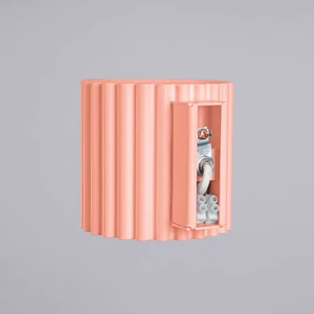 Kinkiety-do-salonu - kinkiet brzoskwiniowy tuba karbowana aura lampa ścienna g9 sollux sl.1826 