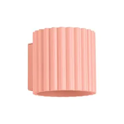 Kinkiety-do-salonu - kinkiet brzoskwiniowy tuba karbowana aura lampa ścienna g9 sollux sl.1826