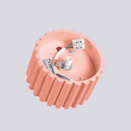 Oswietlenie-sufitowe - plafon aura 1 brzoskwiniowy lampa sufitowa karbowana gx53 sollux sl.1827 