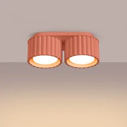 Oswietlenie-sufitowe - plafon aura 2 brzoskwiniowy lampa sufitowa podwójna spot gx53 sollux sl.1828 