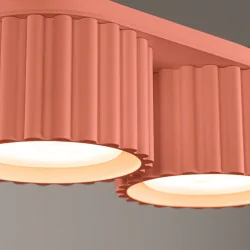 Oswietlenie-sufitowe - plafon aura 2 brzoskwiniowy lampa sufitowa podwójna spot gx53 sollux sl.1828 