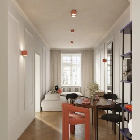 Oswietlenie-sufitowe - plafon aura 2 brzoskwiniowy lampa sufitowa podwójna spot gx53 sollux sl.1828 