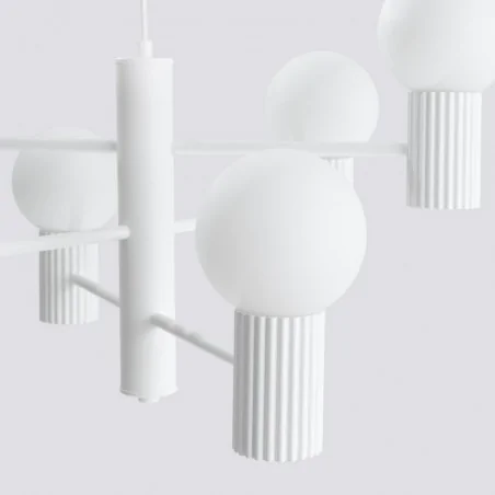 Lampy-sufitowe - żyrandol sufitowy duży do kuchni lampa kule halo 6 biały sollux sl.1829 