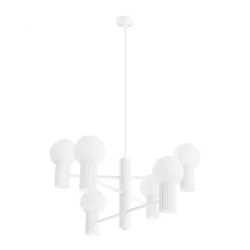 Lampy-sufitowe - żyrandol sufitowy duży do kuchni lampa kule halo 6 biały sollux sl.1829
