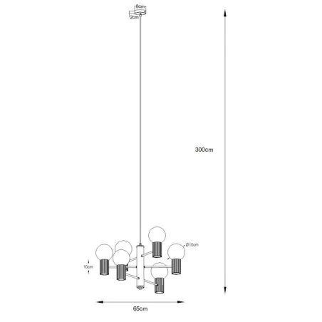 Lampy-sufitowe - żyrandol sufitowy duży oświetlenie lampa nad wyspę halo 6 czarny sollux sl.1830 