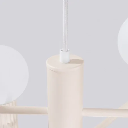 Lampy-sufitowe - żyrandol beżowy oświetlenie do salonu kule halo 6 sollux sl.1831 