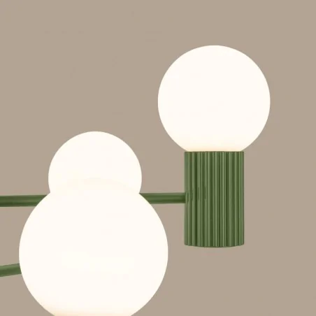 Lampy-sufitowe - żyrandol lampa sufitowa duża kule halo 6 zielony oliwkowy sollux sl.1832 