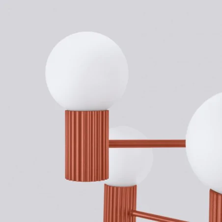 Lampy-sufitowe - żyrandol sufitowy lampa modne kule halo 6 ochra czerwona sollux sl.1833 