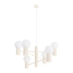 Lampy-sufitowe - żyrandol beżowy oświetlenie do salonu kule halo 6 sollux sl.1831