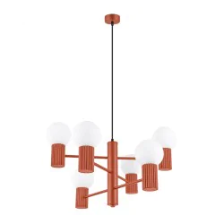 Lampy-sufitowe - żyrandol sufitowy lampa modne kule halo 6 ochra czerwona sollux sl.1833