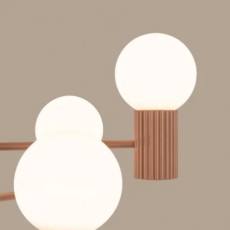 Lampy-sufitowe - żyrandol duży 6 kul lampa sufitowa brązowa halo 6 mocca sollux sl.1834 