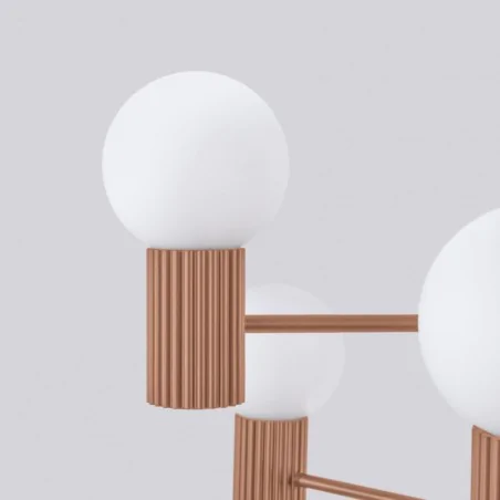 Lampy-sufitowe - żyrandol duży 6 kul lampa sufitowa brązowa halo 6 mocca sollux sl.1834 