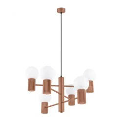 Lampy-sufitowe - żyrandol duży 6 kul lampa sufitowa brązowa halo 6 mocca sollux sl.1834