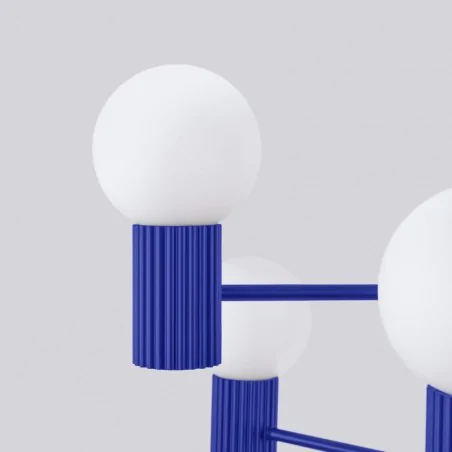 Lampy-sufitowe - żyrandol niebieski do kuchni białe kule lampa sufitowa halo 6 ultramaryna sollux sl.1835 